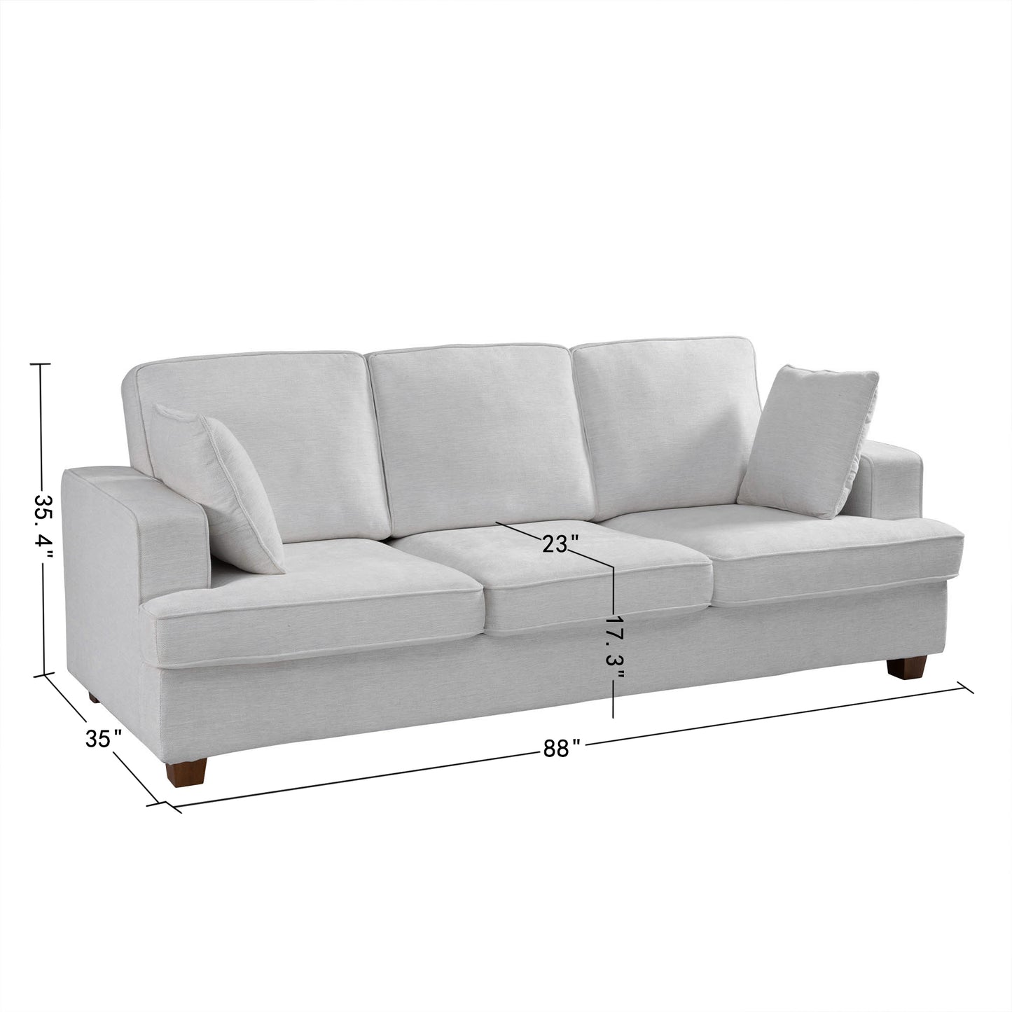 Aloe 88‘’ Modern Upholstered Sofa
