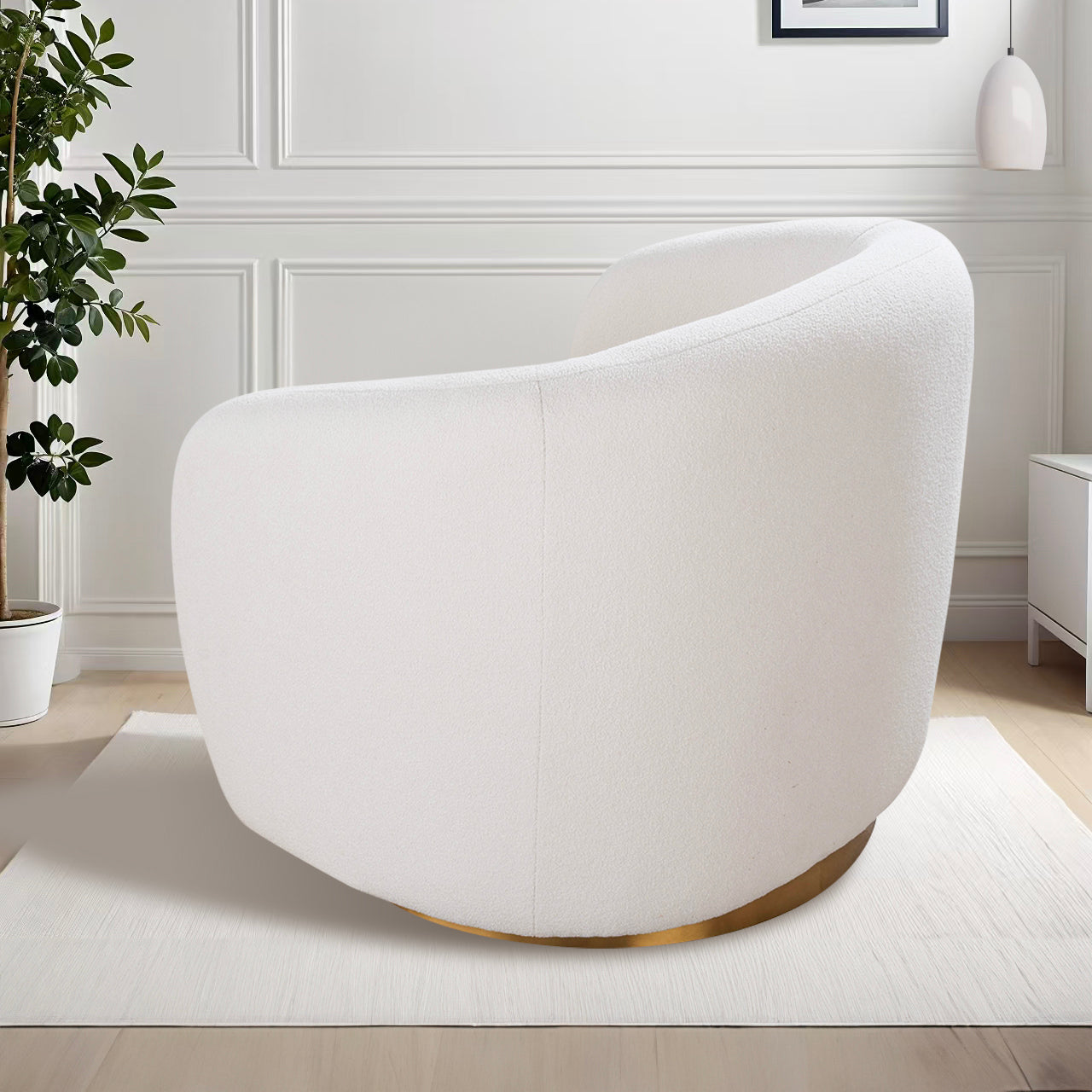 Dove Upholstered Swivel Chair