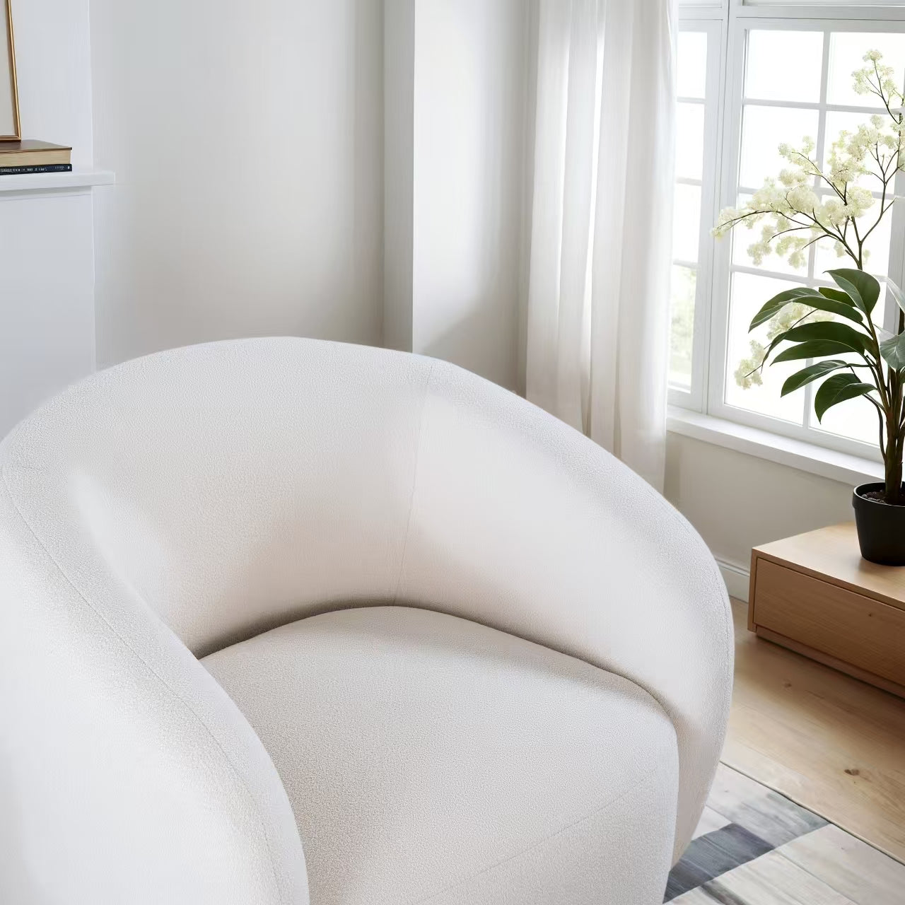 Dove Upholstered Swivel Chair