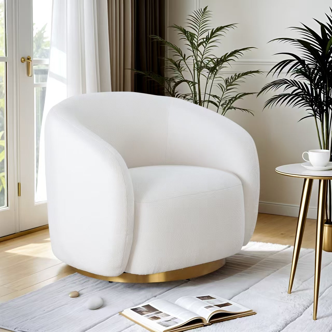 Dove Upholstered Swivel Chair