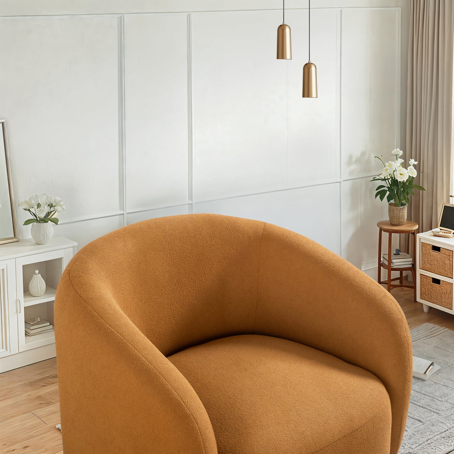 Dove Upholstered Swivel Chair