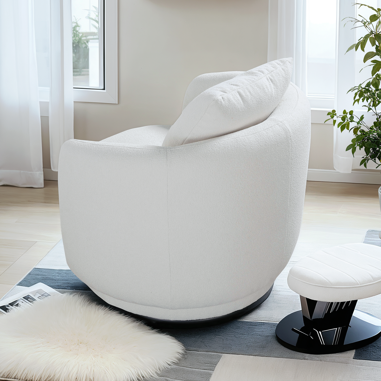 Opal Upholstered Swivel Accent Chair