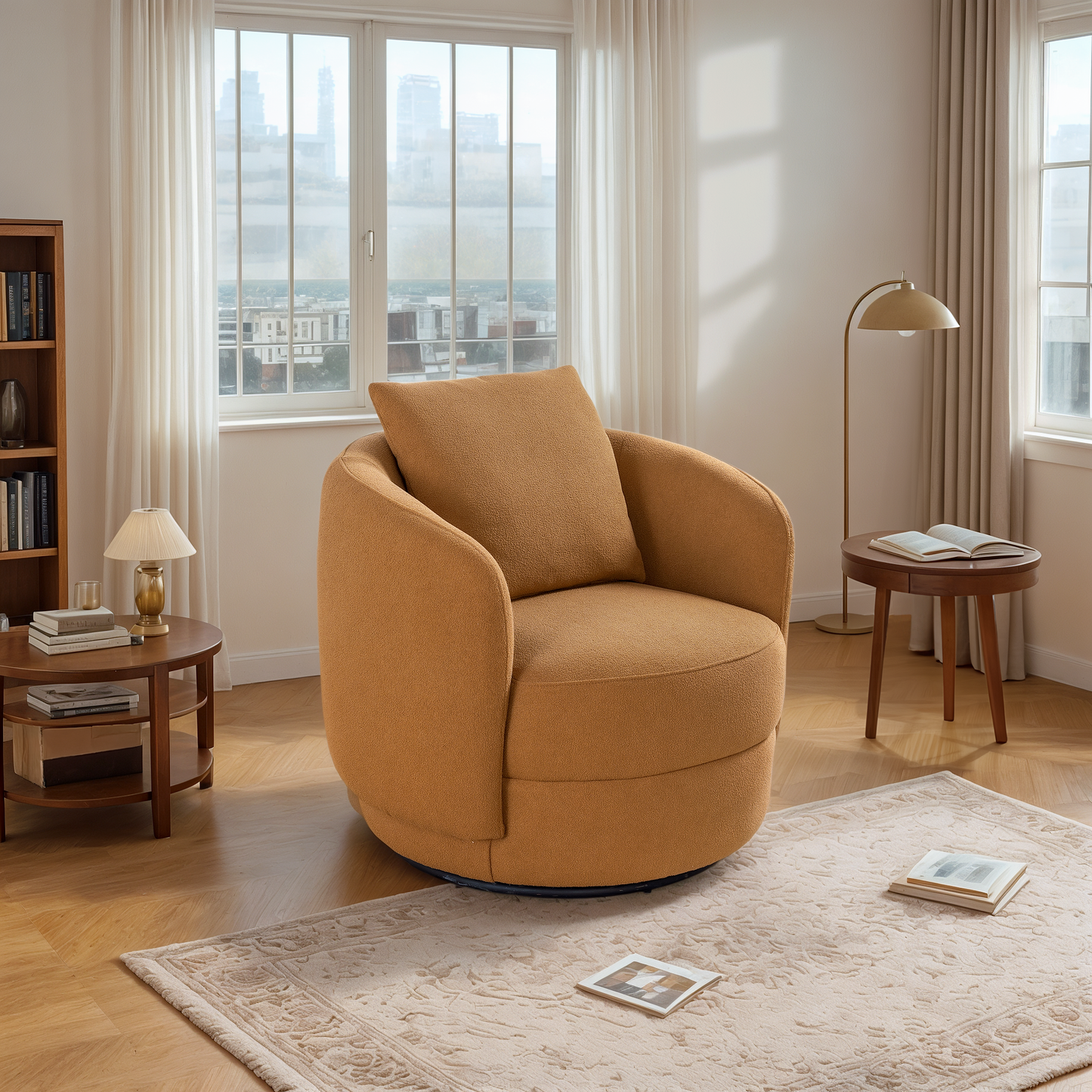 Opal Upholstered Swivel Accent Chair