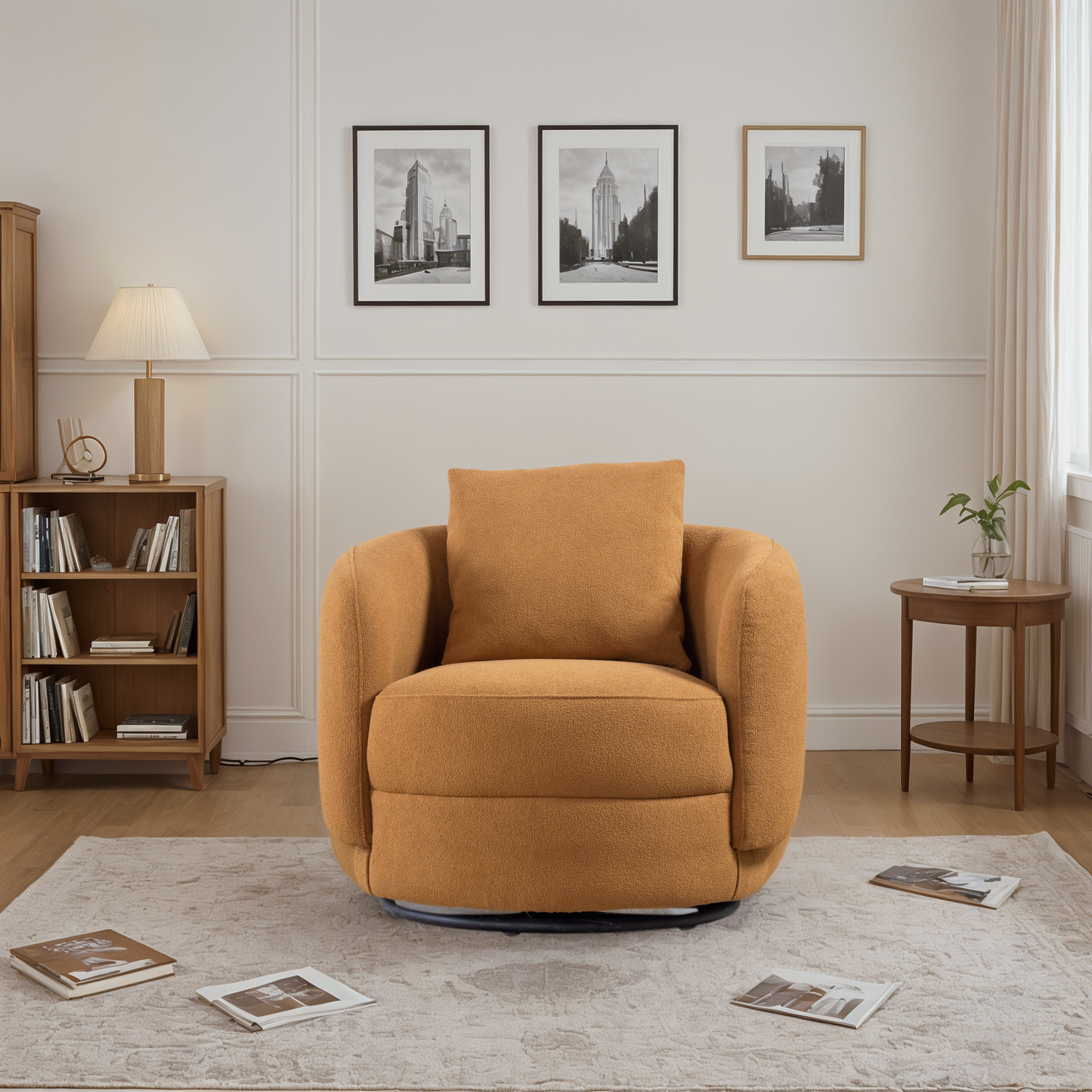 Opal Upholstered Swivel Accent Chair