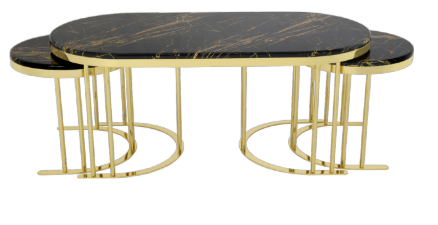 Modern Gold Coffee Table (3 Pieces)