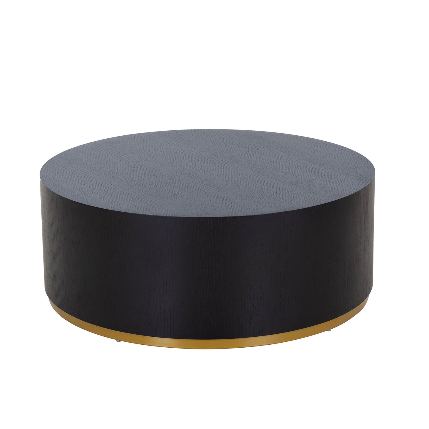 Venotti Large Round Coffee Table for Living Room Black 35.1 inch